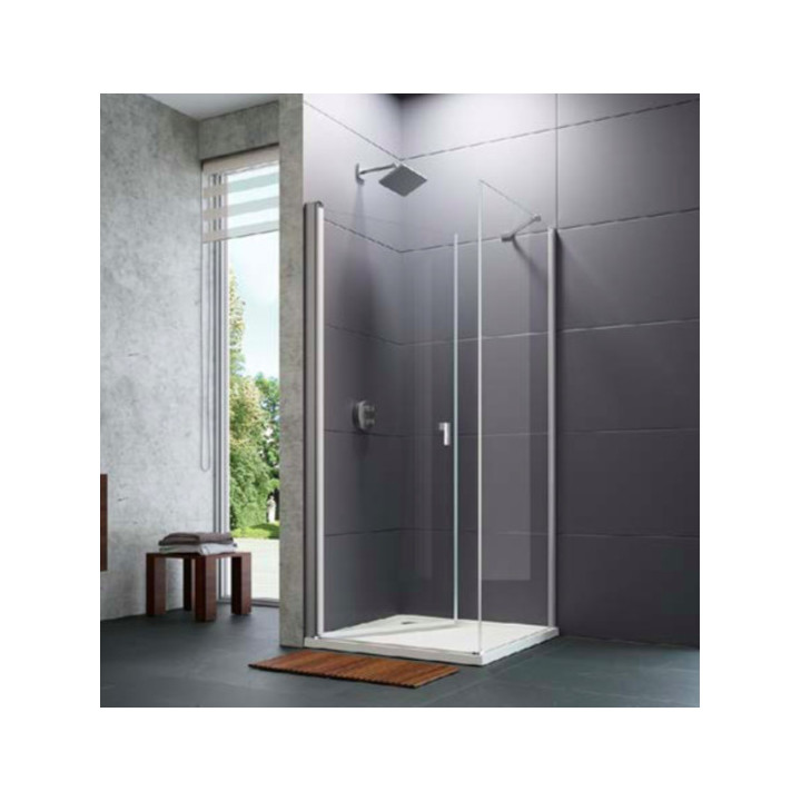 Drzwi skrzydłowe Huppe Design pure 4-kąt, 800mm, uniwersalne, Anti-Plaque, profil chrom eloxal