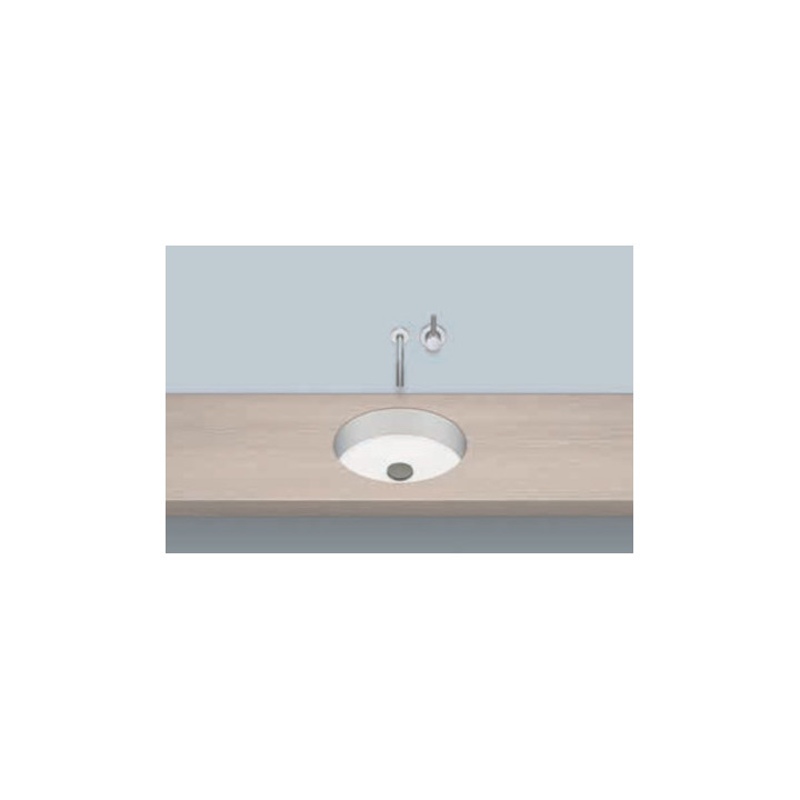 Umywalka podblatowa Alepe Unisono KE-Series, okrągła, 319mm, bez przelewu, do zabudowy pod warstwą laminatu, UB.KE325, biała