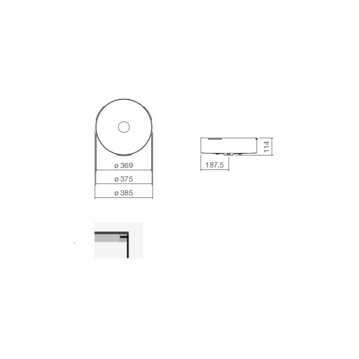 Umywalka podblatowa Alepe Unisono KE-Series, okrągła, 319mm, bez przelewu, do zabudowy pod warstwą laminatu, UB.KE325, biała
