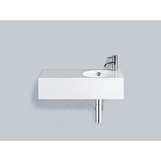 Umywalka wisząca Alape Scopio IC-Series, prostokątna, 600x325mm, z przelewem, otwór na baterię, półka po prawej, WT.IC600H.L, bi