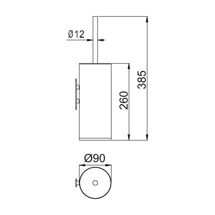 Szczotka WC Bruma Elo Artic, wisząca, satinox