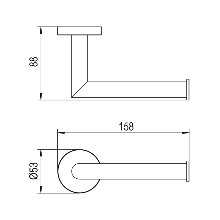 Uchwyt na papier toaletowy Bruma Maris, bez osłony, satinox