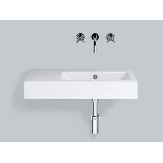 Umywalka wisząca Alape PR-Series, prostokątna, 800x405mm, z przelewem, blat po prawej, łatwa w pielęgnacji, WT.PR800.L, biała