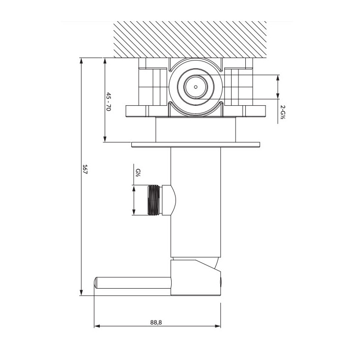 Zestaw bidetowy punktowy Omnires Y, podtynkowy, 1-funkcyjny, złoty