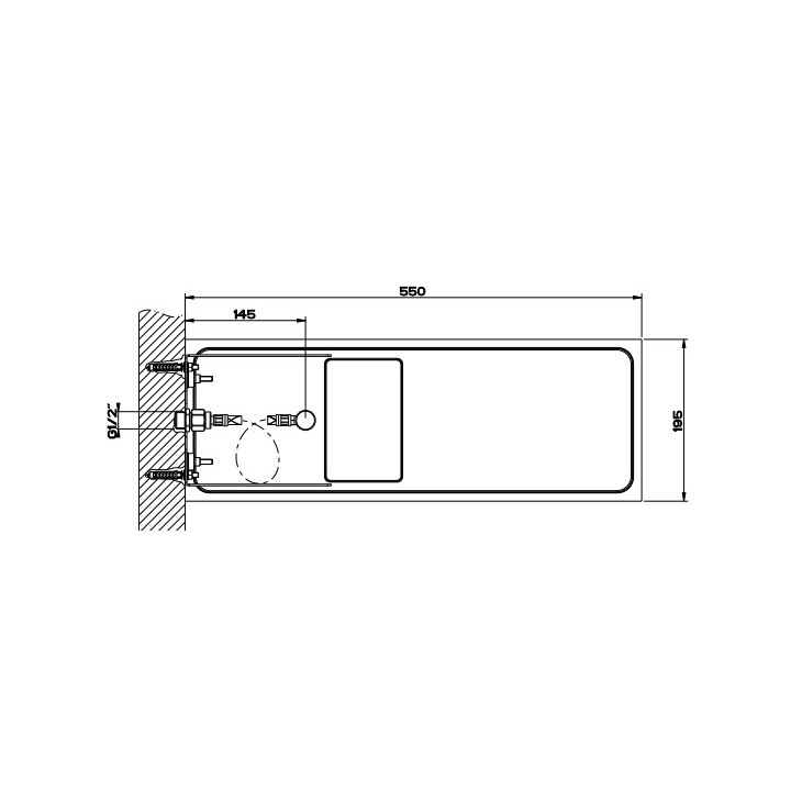 Deszczownica Gessi Tondo 200, montaż do ściany, 3mm grubości, mirror steel