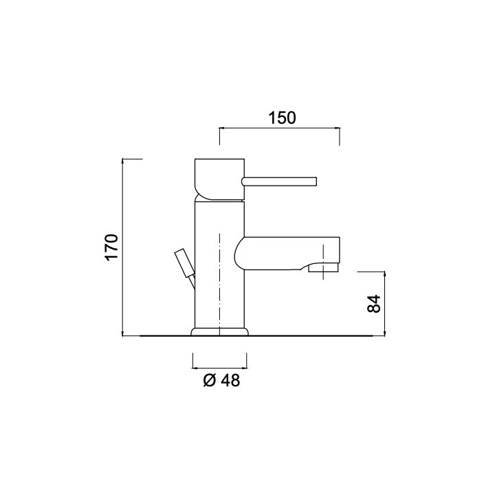 Bateria umywalkowa Giulini Giovanni Futuro, stojąca, wysokość 170mm, bez korka, czarny mat