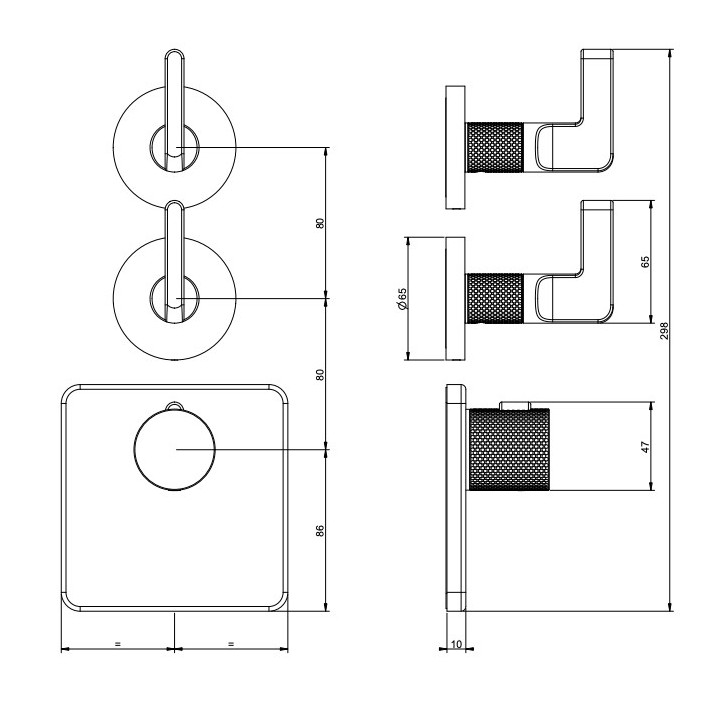 Bateria natryskowa Gessi Inciso Wellness, podtynkowa termostatyczna, 2 wyjścia wody, chrom
