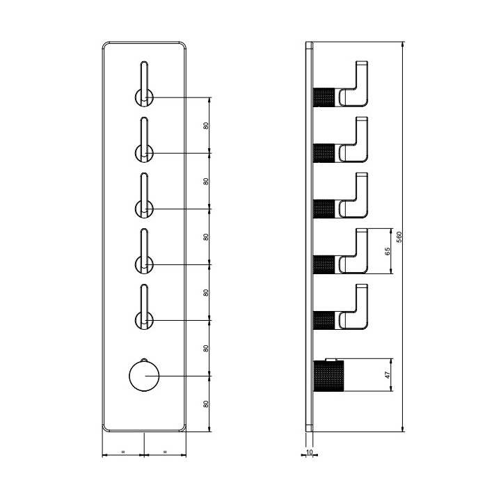 Bateria natryskowa Gessi Inciso Wellness, podtynkowa, termostatyczna, 4 wyjścia wody, chrom
