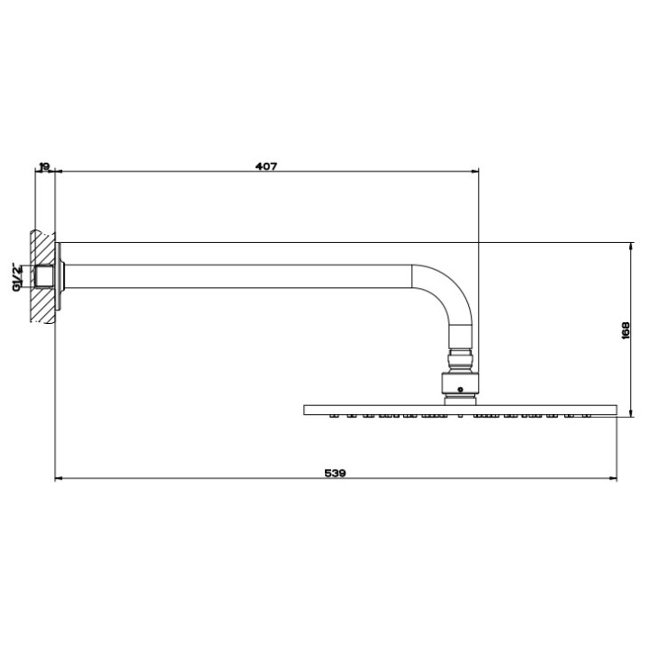 Deszczownica Gesssi Inciso, okrągła, 218mm, przyłącze sufitowe, chrom