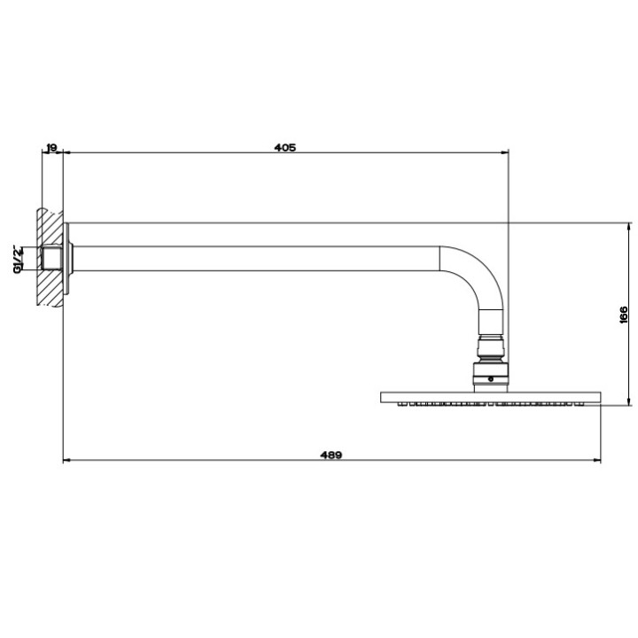 Deszczownica Gesssi Inciso, okrągła, 300mm, ramię ścienne, chrom