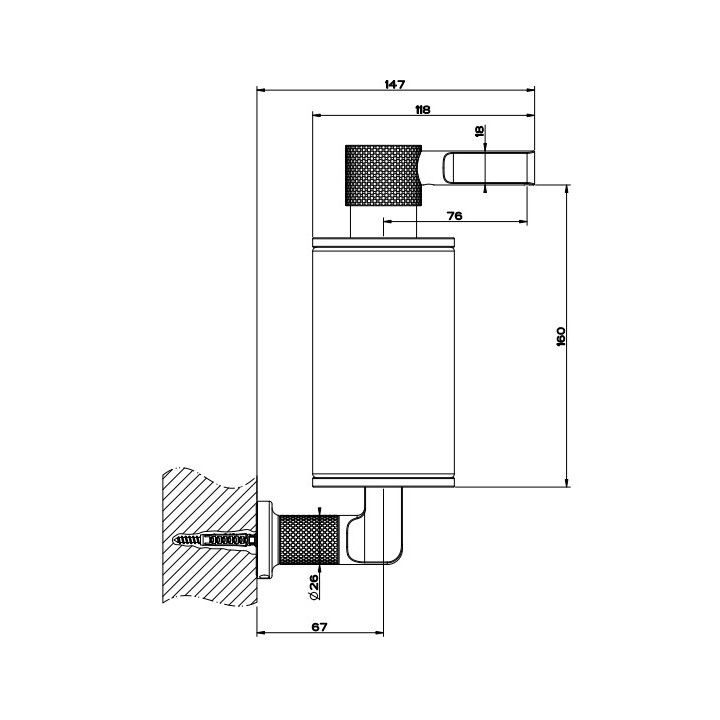 Kubek z uchywytem Gessi Inciso, ścienny, biały, wykończenie chrom