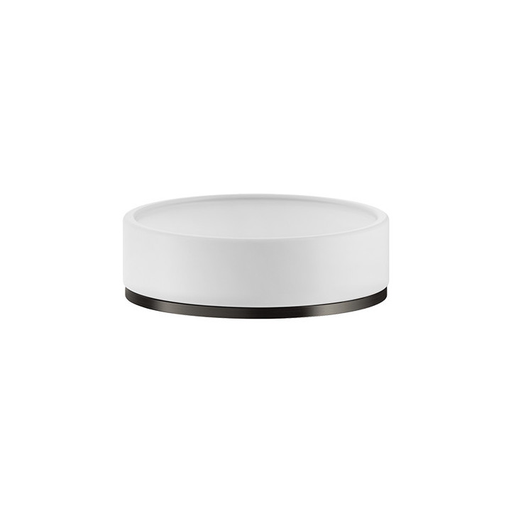 Mydelniczka Gessi Inciso, ścienna, biała podstawka, wykończenie chrom