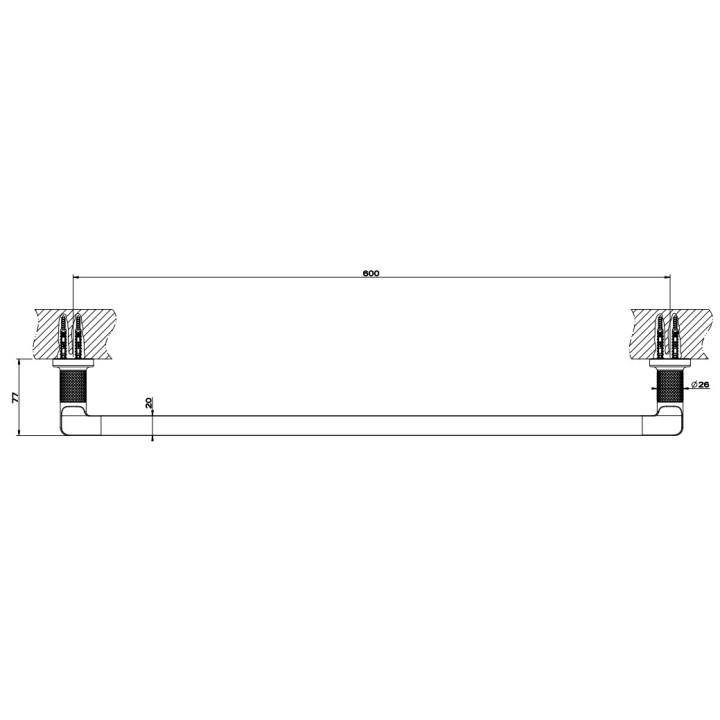 Reling na ręcznik Gessi Inciso, ścienny, 45cm, wykończenie chrom