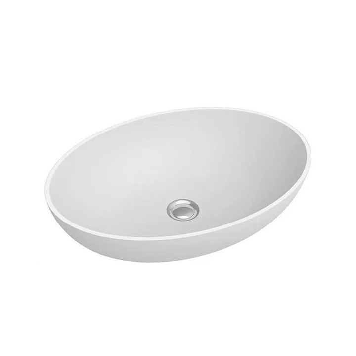 Umywalka nablatowa Marmorin Birma I, 57x41cm, bez przelewu, biała