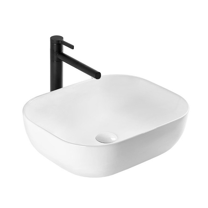 Umywalka nablatowa Rea Mona Slim, 505x400mm, bez przelewu, biała