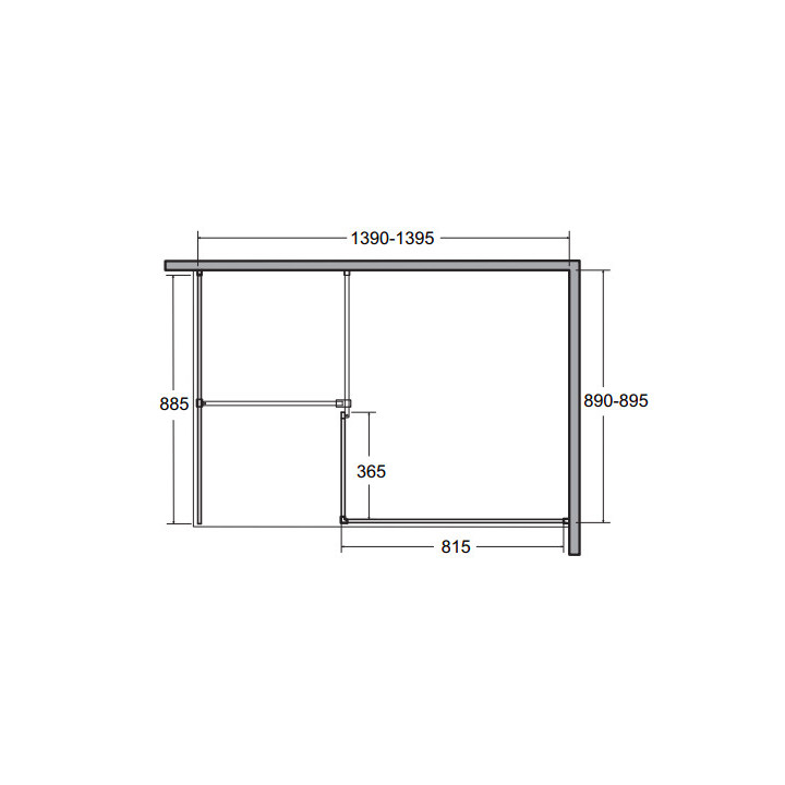 Kabina prysznicowa walk-in Besco Indre 140, szkło przejrzyste, profil chrom