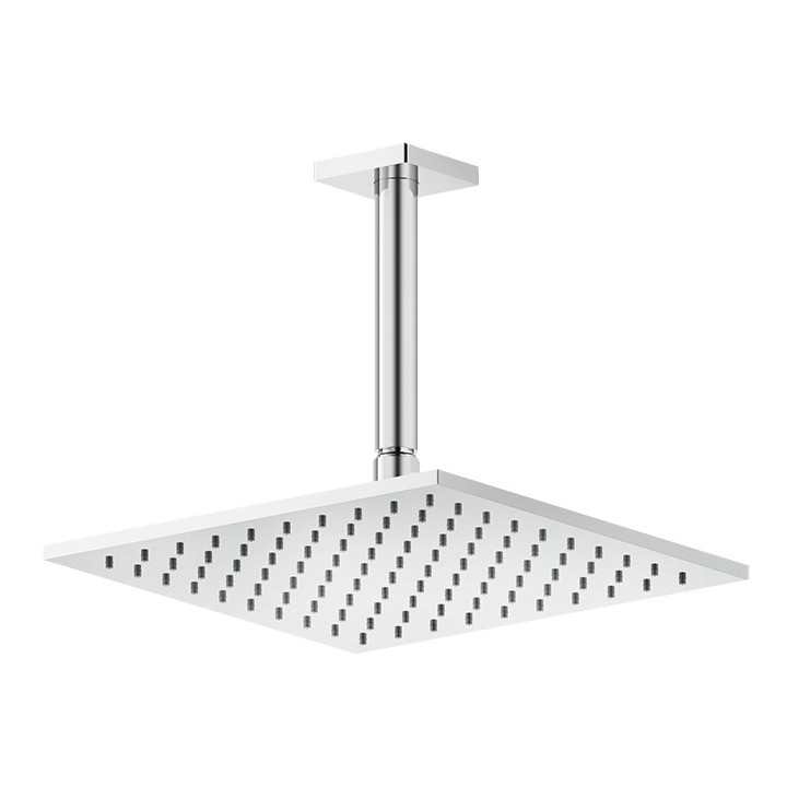 Deszczownica Gessi Rilievo, kwadratowa, 250x250mm, ramię ścienne 389mm, chrom