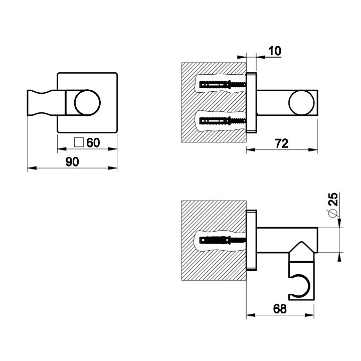 Przyłącze kątowe Gessi Rilievo, G1/2", z uchwytem, chrom