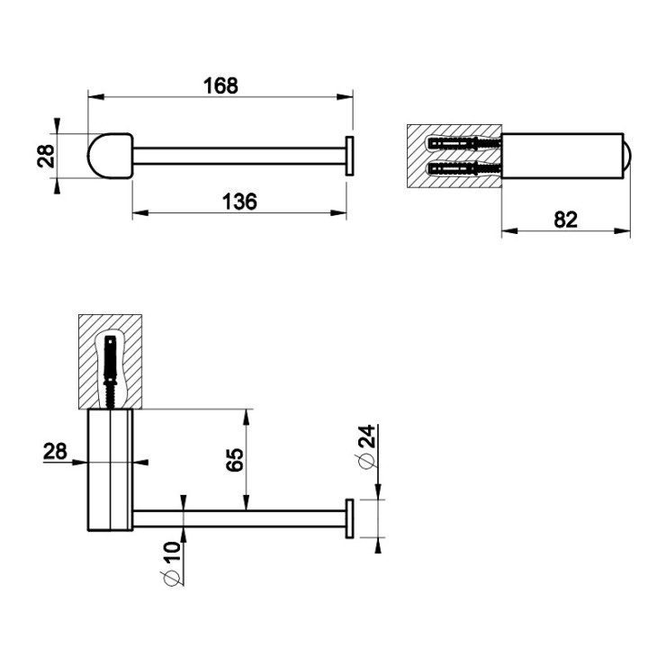 Szczotka WC Gessi Rilievo, ścienna, chrom