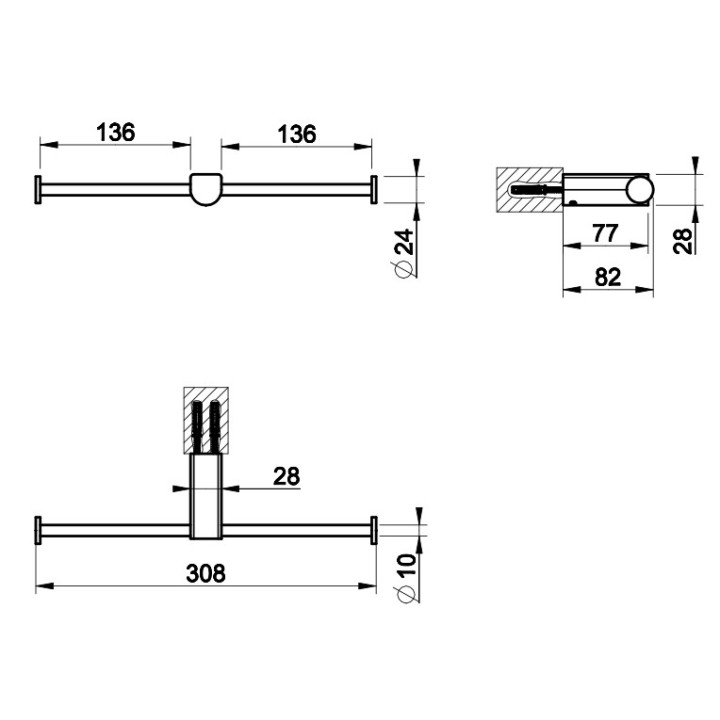 Uchwyt na papier Gessi Rilievo, ścienny, chrom