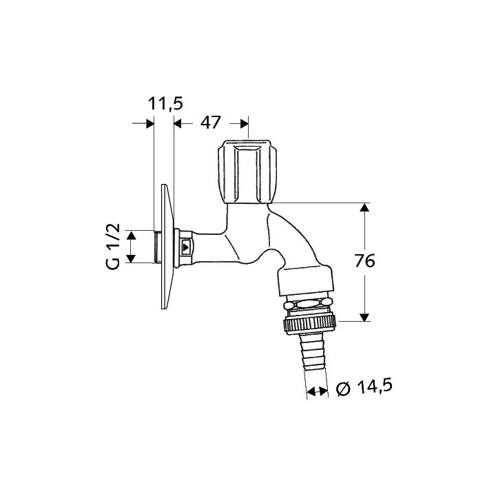 Zawór czerpalny Schell Comfort, z pokrętłem, chrom