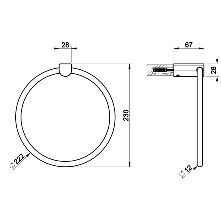Wieszak na ręcznik Gessi Rilievo, z półką, ścienny, 60cm, chrom