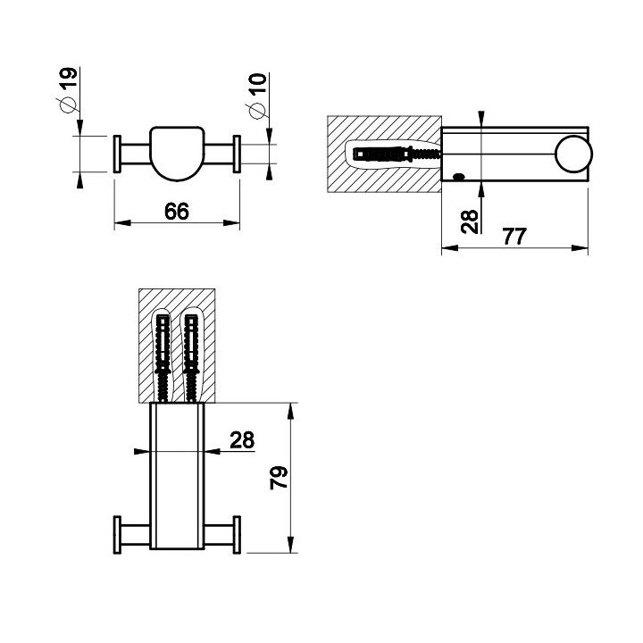 Haczyk na ręcznik Gessi Rilievo, ścienny, chrom
