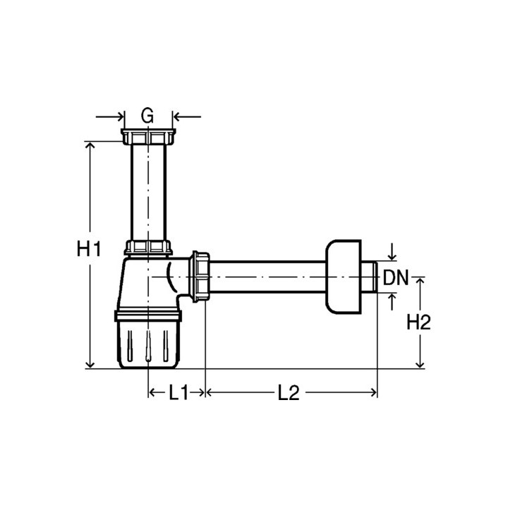 Syfon butelkowy Viega, tworzywo sztuczne, butelka 50mm, biały