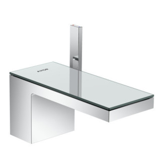 Bateria umywalkowa Axor MyEdition, stojąca, ComfortZone 70, komplet odpływowy push-open, chrom/lustrzane szkło