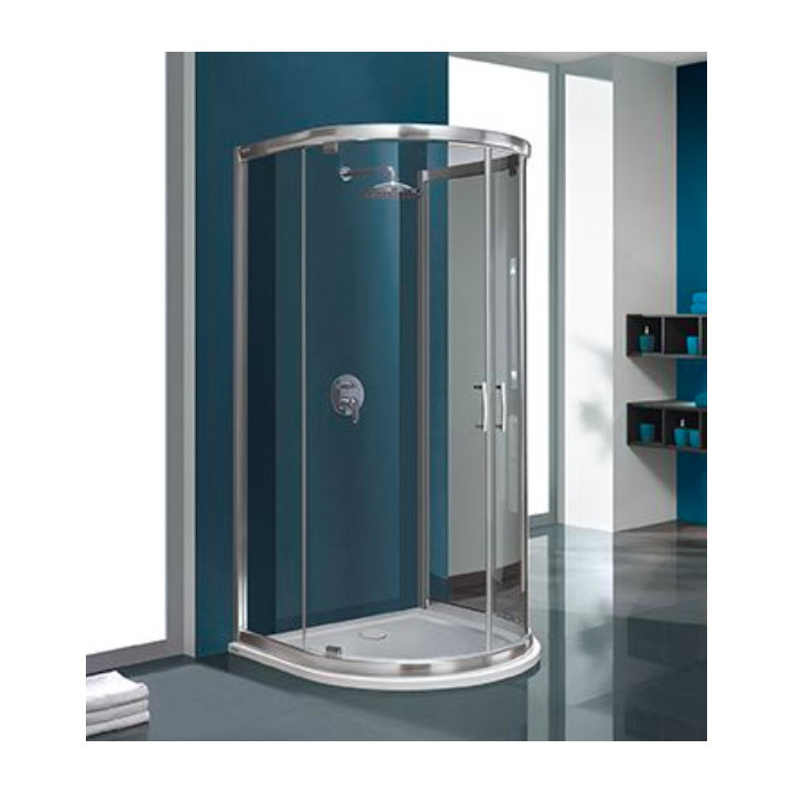 Kabina prysznicowa półokrągła Sanplast KPP2DJa/TX5b, 100x100cm, szkło przejrzyste, białe profile