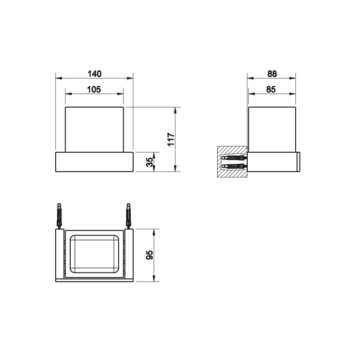 Kubek z uchwytem ściennym Gessi Ovale, biały, wykończenie chrom