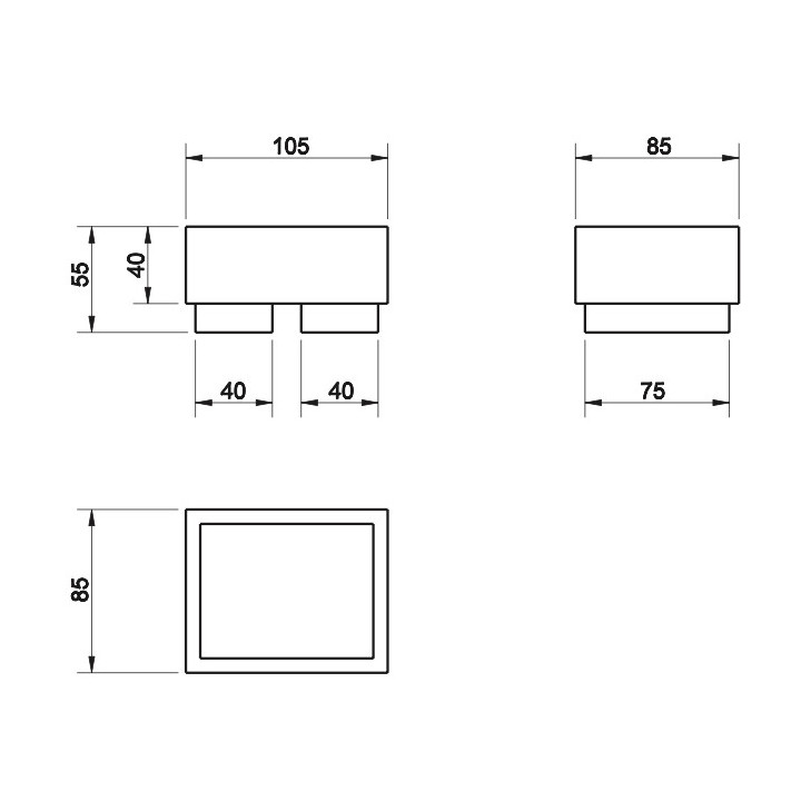Mydelniczka wisząca Gessi Rettangolo, biała, wykończenie chrom