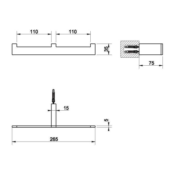 Wieszak na ręcznik Gessi Rettangolo, wolnostojący, chrom