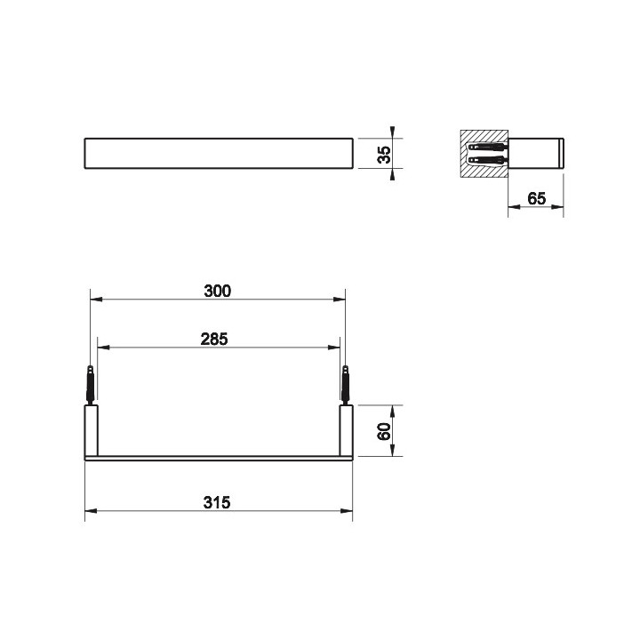 Wieszak na ręcznik Gessi Rettangolo, ścienny, podwójny, chrom
