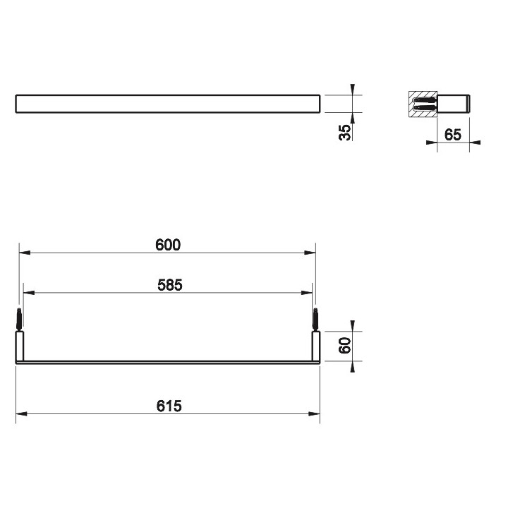 Wieszak na ręcznik Gessi Rettangolo, ścienny, 30cm, chrom