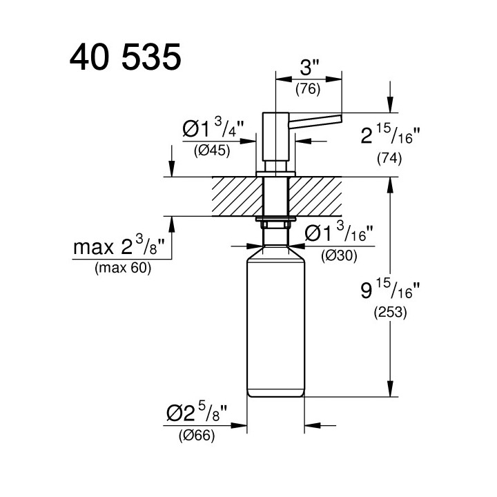 Dozownik mydła Grohe Cosmopolitan, montaż w blacie, 500ml, cool sunrise