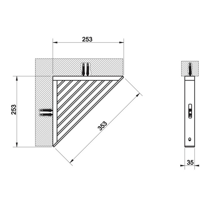 Haczyk Gessi Rettangolo, ścienny, chrom