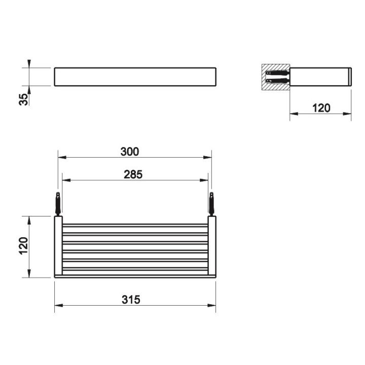 Koszyk Gessi Rettangolo, trójkątny, ścienny, chrom