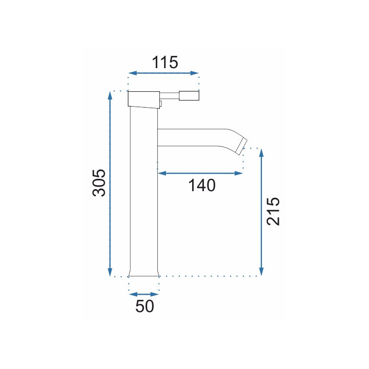 Bateria umywalkowa Rea Graf, stojąca, wysokość 305mm, chrom