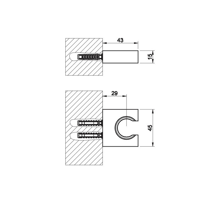 Uchwyt prysznicowy Gessi iSpa, ścienny, chrom