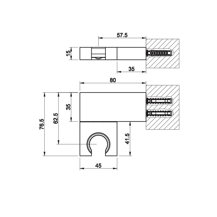 Uchwyt prysznicowy Gessi Mimi, ścienny, chrom