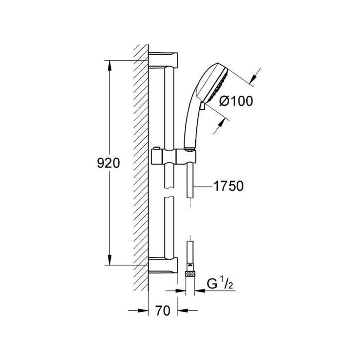 Zestaw prysznicowy Grohe Tempesta Cosmopolitan 100, słuchawka 4-funkcyjna, chrom