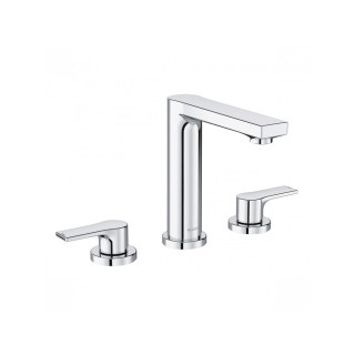 Bateria umywalkowa 3-otworowa Kludi Nova Fonte Deco, stojąca, uchwyty gwieździste, chrom