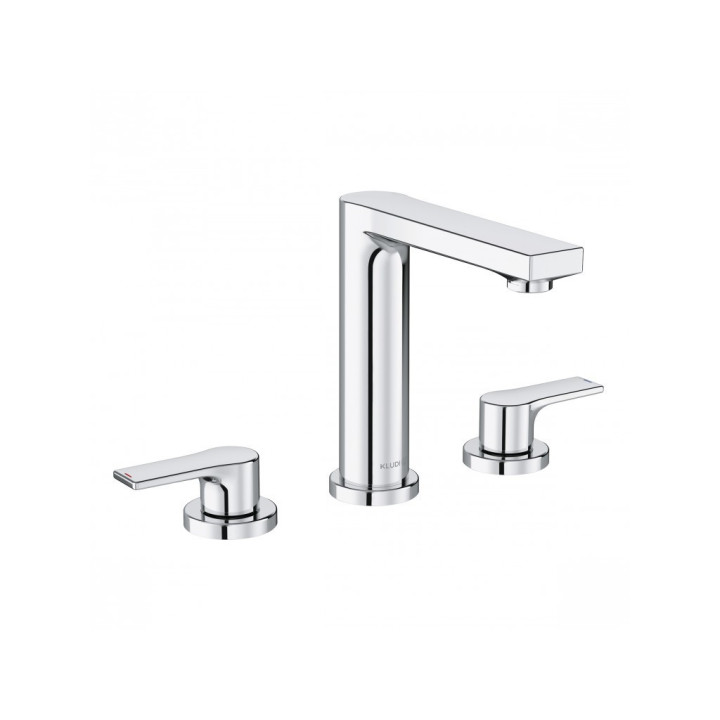 Bateria umywalkowa 3-otworowa Kludi Nova Fonte Deco, stojąca, uchwyty gwieździste, chrom
