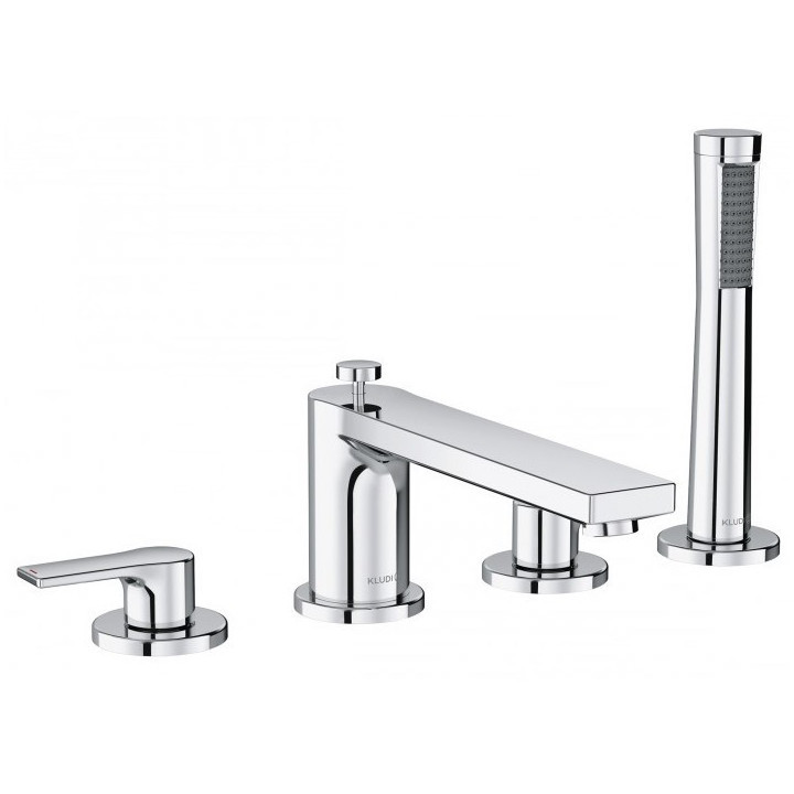 Bateria wannowa 3-otworowa Kludi Zenta SL, 2 wyjścia wody, zestaw natryskowy, chrom