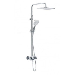 Zestaw natryskowy Kludi Logo Dual Shower, bateria termostatyczna, natynkowy, chrom