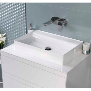 Umywalka nablatowa Excellent Rima 2.0, 60x40cm, bez przelewu, bez otworu na baterię, biała
