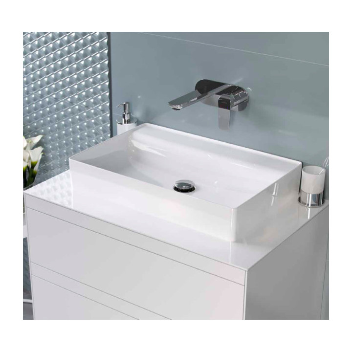Umywalka nablatowa Excellent Rima 2.0, 60x40cm, bez przelewu, bez otworu na baterię, biała