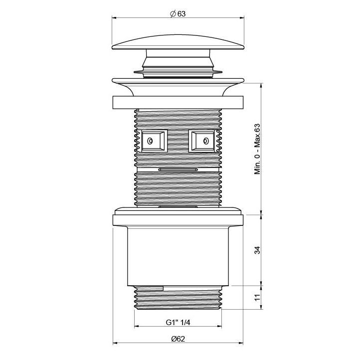 Korek umywalkowo-bidetowy Excellent, click-clack, ceramiczny, śnieżnobiały