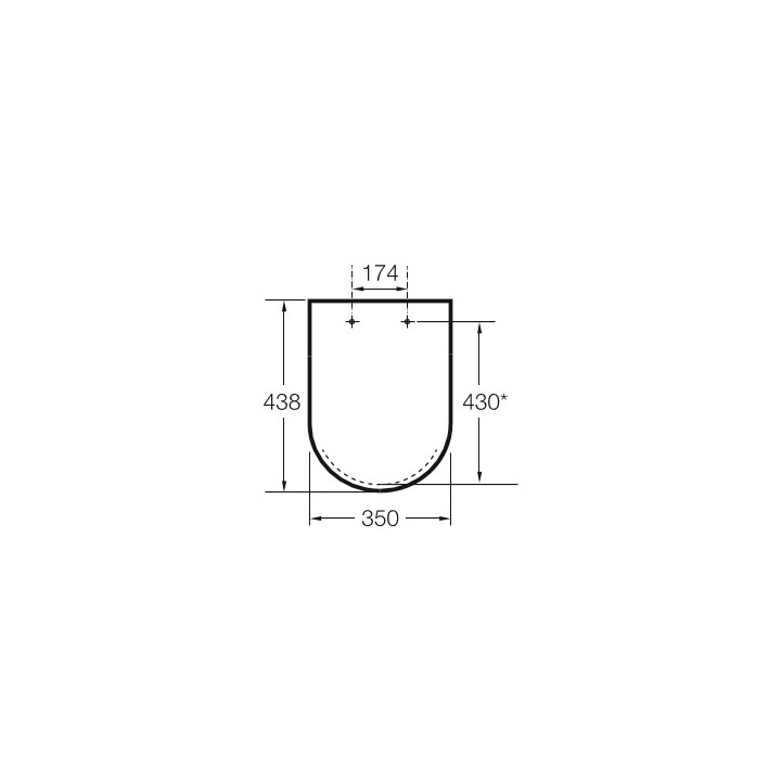 Miska podwieszana WC Roca Debba Rimless Round, 54x35,5cm, bez kołnierza, z deską slim wolnoopadającą duroplast, biała